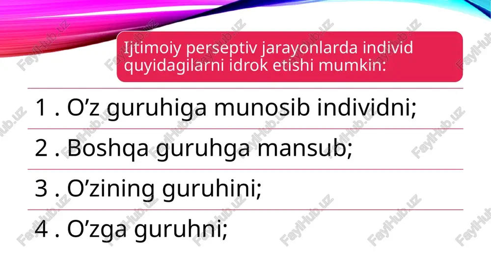 perseptivtimsollarning tashkiltopishi: o'rganish metodlari - Page 5