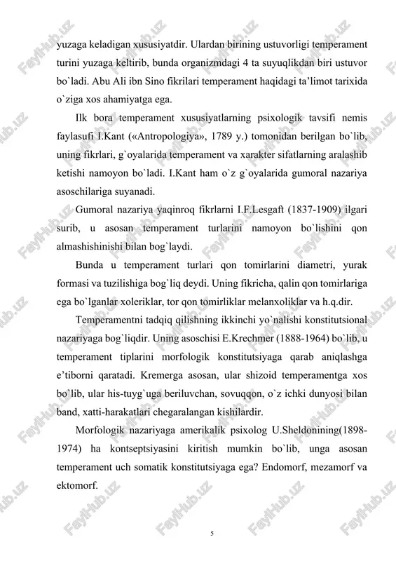 dividual farqlar asosida quyidagi nerv sistemasining uchta asosiy xususiyatlarini nerv, sistemasining kuchi, qo`zg`alish va tormozlanish jarayonlar o`rtasidagi muvozanatli hamda nerv jarayonlarining harakatchalik xususiyatlari aniqlangan. i.p.pavlov oliy nerv faoliyatining ana shu uchta xususiyati asosida nerv sistemasining to`rtta tipi bo`linishi mufassal tavsiflab bergan. olim kuchli va kuchsiz tiplarning bir-biridan farq qilishini asoslab berishga alohida e’tibor bergan. oliy nerv faoliyatining tiplari: nerv protsesslari (qo`zg`alish va tormozlanish)ning muayyan individ oliy nerv faoliyatini sifatlaydigan muhim va barqaror xususiyatlar yig`indisi. bu xususiyatlarga nerv protsesslarining kuchi, muvozanatligi, harakatchanligi kiradi. shu 3 ta xususiyatning ma’lum tartibda bir - biri bilan qo`shilishidan. oliy nerv faoliyatining quyidagi to`rt asosiy tipi hosil bo`ladi: 1. kuchli, muvozanatli harakatchan (chaqqon) tip. 2. kuchli, muvozanatli, inert (osoyishta) tip: 3. kuchli, muvozanatsiz, shiddatli tip. 4. kuchsiz tip oliy nerv faoliyatining bu tipologiyasi hayvonlarga ham insonlarga ham xosdir. i.p.pavlov bundan tashqari, ikki signal sistemasining o`zaro nisbatiga qarab oliy nerv faoliyatining “maxsus insonlarga xos 3 ta tipini …