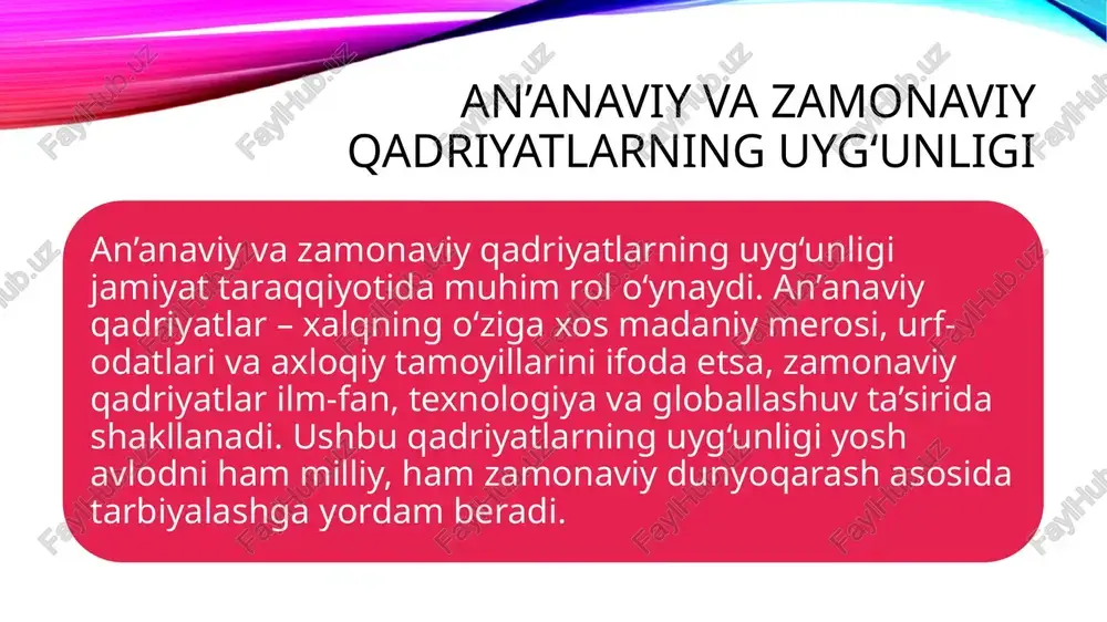 gulik va yovuzlik nimaligini badiiy idrok etadi; ideal tanlashda ham ularning ahamiyati katta. bundan tashqari, badiiy adabiyotning bevosita axloqiy tarbiyaga mo‘ljallangan hikoyatlar, rivoyatlar va nasihatlar majmualari borki, biz ularni, yuqorida ko‘rganimizdek, pandnomalar deb ataymiz: «kalila va dimna», «qobusnoma», «guliston», «zarbulmasal» singari bunday mumtoz asarlar an’anaviy axloqiy tarbiya vositasi sifatida necha asrlardan buyon qanchadan - qancha avlodlarga xizmat qilib keldi, bundan buyon ham shunday bo‘lib qolajak. axloqiy tarbiya hamda uning yo‘llari va vositalari axloqiy tarbiyaning barcha zamonlar uchun dolzarb bo‘lgan yo‘li bu – namunaviylik tamoyili. oilada, avvalo, yuqorida aytilganidek, ota - ona bolaga axloqiy namuna bo‘lishi kerak. maktabda va oliy o‘quv yurtida muallimlarning ta’lim berish usullaridan tortib, to «mayda - chuyda» hatti - harakatlarigacha o‘z shogirdlari tomonidan shaxsiy namuna tarzida qabul qilinishini nazardan qochirmaslik lozim. ustoz - shogirdlik munosabatlaridagi muomala odobi, halollik, rostgo‘ylik yoshlar axloqiy tarbiyasining shakllanishini ta’minlovchi omillardandir. hozirgi paytda axloqiy tarbiyaning eng kuchli zamonaviy vositasi sifatida televidenieni keltirish mumkin. …