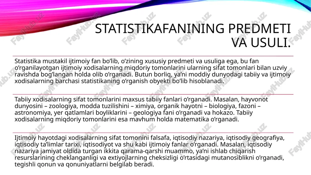 sazovordir. xalqaro statistika instituti statistika sohasida xalqaro ilmiy markazdir, u 1887 yilda tashkil etilgan bo‘lib, asosiy vazifasi - statistik usullar va ishlamalarni unifikatsiyalash, davlat statistikasi uslubini takomillashtirish, statistika nazariyasi rivojlanishiga ko‘maklashish. mustaqil davlatlar xamdo‘stligi (mdx) a’zo mamlakatlari statistika xizmatlari faoliyatini muvofiqlashtirish bilan 1992 yilda tuzilgan mdh statistika qo‘mitasi shug‘ullanadi. u mdh a’zo - mamlakatlari bo‘yicha statistik to‘plamlarni nashr etadi. image2.png image3.png image4.jpeg image5.png image7.png image6.emf image8.png image9.png image10.png image1.png 04_mestnie_byudjeti_uz.cdr ijtimoiy - i q tisodiy vo q ealarni kuzati sh statistik q onuniyatlar i q tisodiy q onun va q onuniyatlar statistik ko’rsatki ch lar /docprops/thumbnail.jpeg