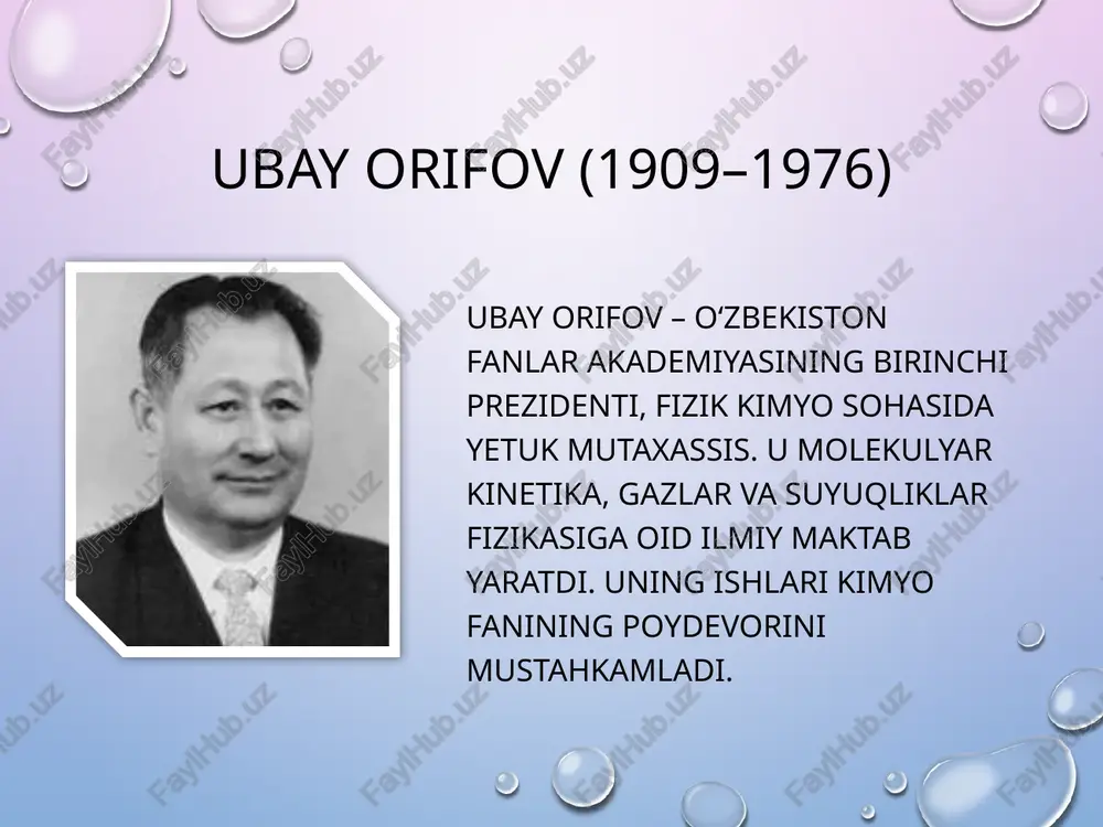 kimyo fanini rivojlanishida o‘z hissasini qo‘shgan o‘zbekiston olimlar - Page 5