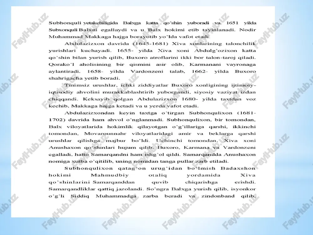buxoro xonligida ashtarxoniylar o'rnatilishi va siyosiy tarixi - Page 5
