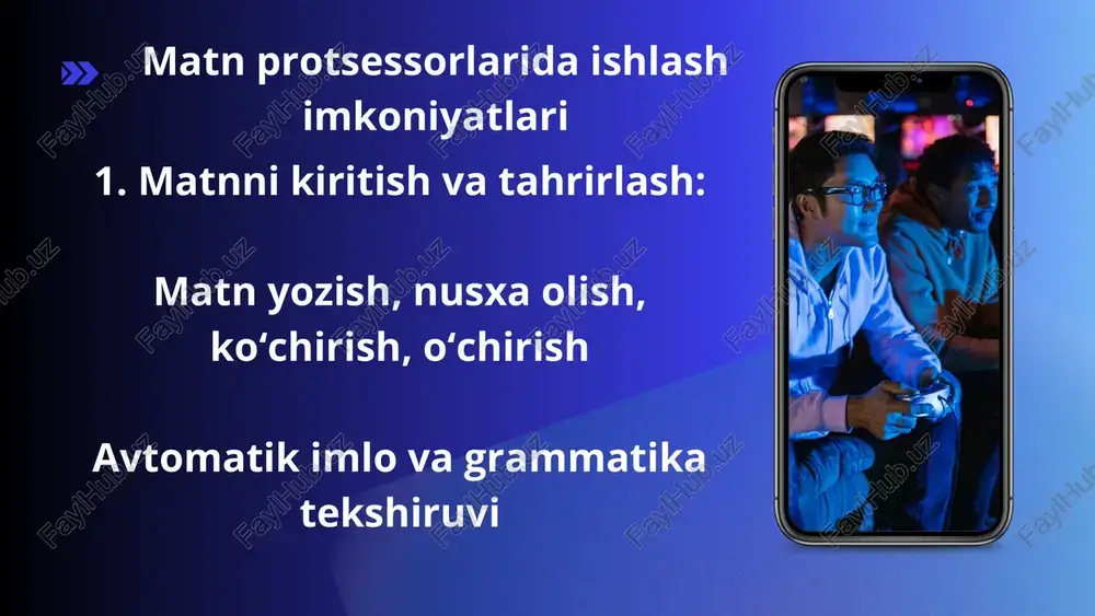 matn protsessorlari va unda ishlash imkoniyatlari - Page 5