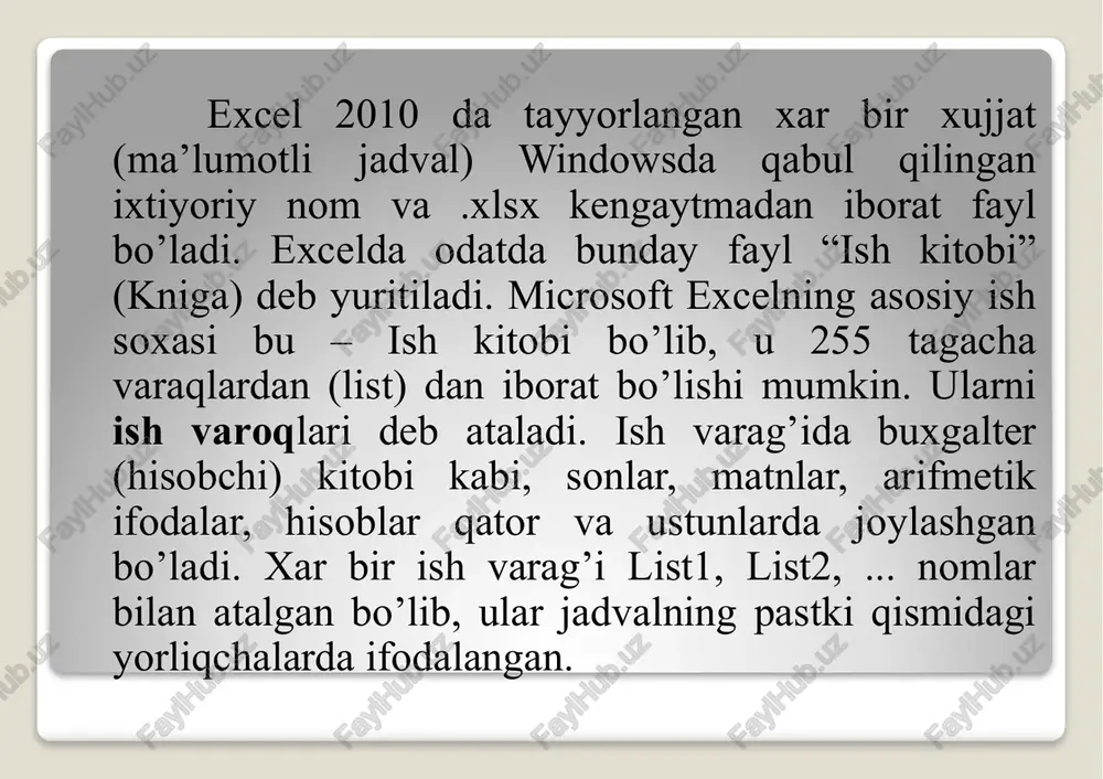 ms excel elektron jadvalmuharrirlari - Page 5
