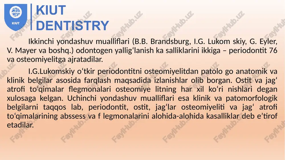 odontogen kasalliklarining differensial diagnostikasi - Page 5