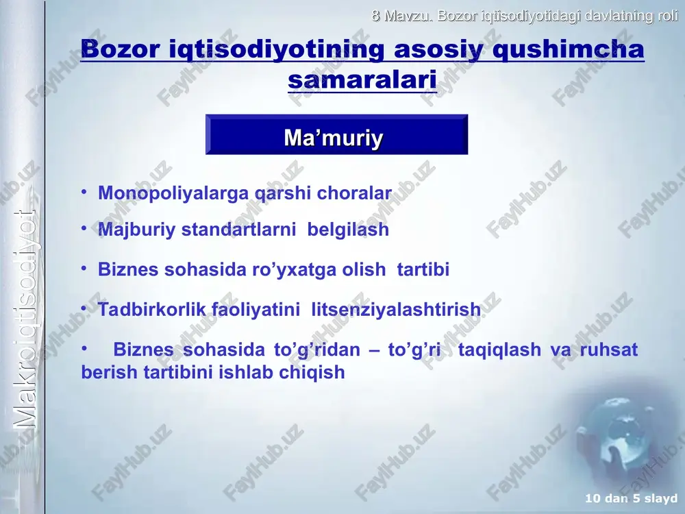 bozor iqtisodiyotidagi davlatning roli - Page 5