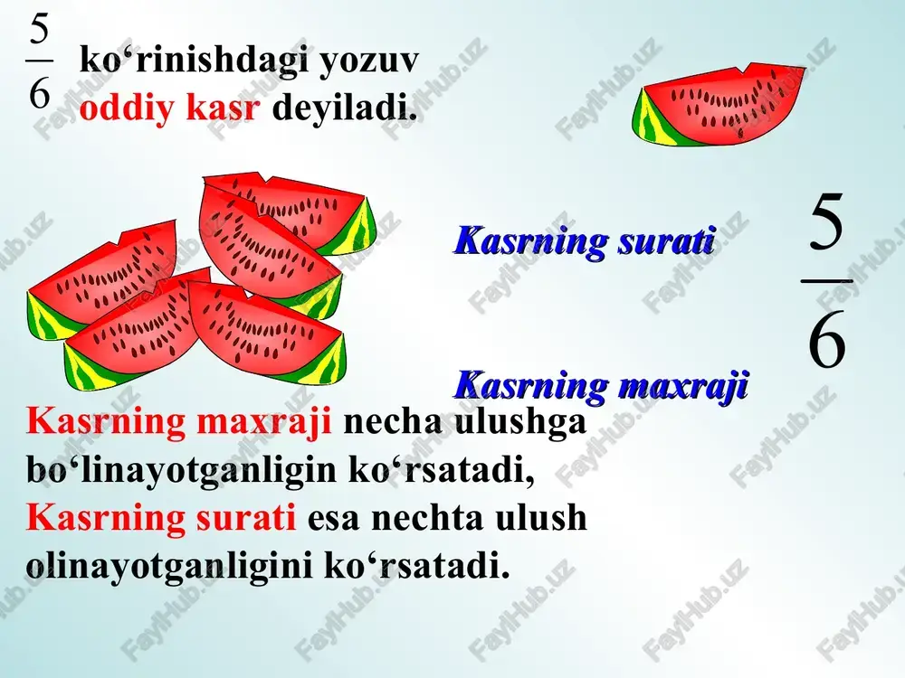 ulushlar.oddiy kasrlar haqida ma’lumot - Page 5
