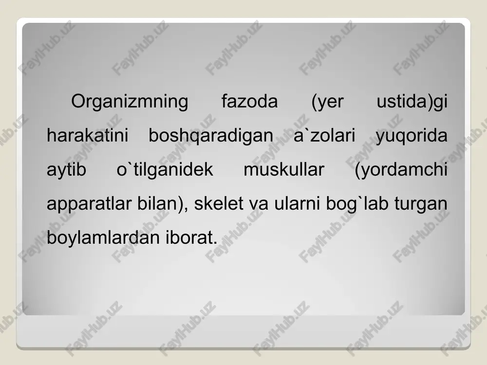 ak tanasini ikkinchi suyak tanasiga qoqilib kirishi (jag` suyagiga tishlarning birikishi). harakatli, ya`ni bo`g`im hosil qilib birikishiga qo`l va oyoqlarning bo`g`imlari kiradi. yelka tirsak, kaft usti, son chanoq, tizza, boldir, tovon hamda qo`l, oyoq panja suyaklarining bir-biri bilan bo`g`im hosil qilib birikishi bunga misol bo`ladi. umuman olganda, odam skeleti sistemasi boshqa mavzulardan farqli o`laroq juda murakkab va ko`p qirrali. uning hayotdagi o`rni bo`lmaganda edi odam odam bo`lib yurolmas edi yoki birorta ham harakat bajara olmas edi. lekin odam skeleti bilan hayvon skeleti orasida anchagina farq bor. e’tiboringiz uchun raxmat