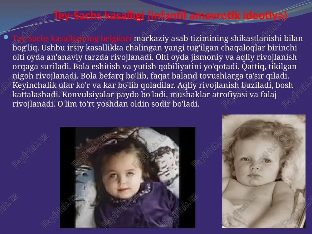 ari (lsd) bilan og'rigan bemorlarni samarali davolash usullari mavjud emas edi. 1990-yillardan boshlab lbnni klinik tuzatish xavfsiz va samarali fermentlarni almashtirish terapiyasi (ert) yordamida amalga oshirildi. ert bemorning tanasiga oddiy fermentni kiritish orqali mutant fermentni faollashtiradi. fermentning o'zgartirilgan shakli uning maqsadli to'qimalar hujayralariga kirib borishini osonlashtiradi, saqlash substratlarining gidrolizlanishini katalizlaydi. hujayralarda fermentning yarimparchalanish davri bir necha o'nlab soatlar bo'lganligi sababli , ert hayot davomida qo'llanilishi kerak. image2.jpeg image3.jpeg image4.jpeg image5.jpeg image6.gif image7.jpeg image8.jpeg image9.jpeg image10.jpeg image11.jpeg image12.jpeg image13.jpeg /docprops/thumbnail.jpeg