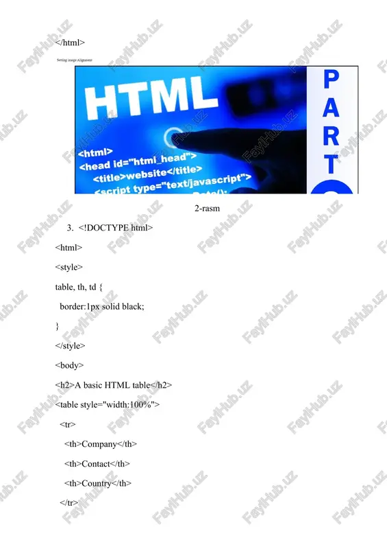 htmlda rasm va jadvallar bilan ishlash teglari - Page 5