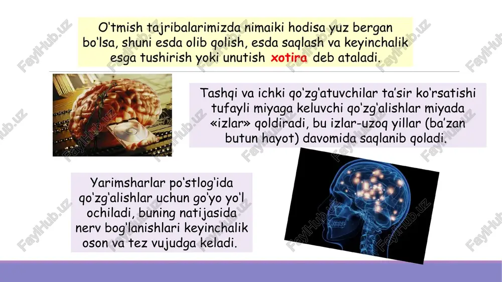 insonning bilim boyligi, turmush tajribasi bilan bog’liq. xayol deb odamning ongida ilgaridan bor bo’lgan vaqtli aloqalarning (assosiasiyalarni) qaytadan tiklanishi va bir-biri bilan yangicha qo’shilishi orqali narsa va hodisalarning yangi obrazlarini hosil qilishga aytiladi. xayol - obraz tasavvur yoki g’oya shaklida yangi narsaning yaratilishi, ong faoliyati, ya'ni ilgari idrok qilinmagan narsalarning obrazlarini mavjud tasavvurlar asosida miyada yaratishda ifodalanadigan faoliyatdir. xayolning inson hayotidagi o’rni juda kattadir. istalgan mehnat faoliyatini oladigan bo’lsak, xayolning ishtirokisiz deyarli amalga oshirib bo’lmaydi. masalan, biror narsa yasash biror o’simlikni o’stirish uchun qo’lga kiritiladigan natijalarni oldindan bilish, ya'ni xayolda tasavvur etib ko’rish lozim bo’ladi. shuning uchun xayol juda ko’p faoliyatlarning tarkibiy qismiga kiradi. kishining butun ruhiy hayoti shaxsning bilish faoliyati va emosional irodaviy holatlari bilan uzviy bog’liq. xayol idrok, xotira, tafakkur kabi mantiqiy bilish jarayonlari bilan uzviy bog’liq holda rivojlanadi. xayolning mahsuli shundaki, u orqali avvalgi tajribalar qayta ishlanadi. xayol tafakkur bilan shunday bog’liq-ki, xayol ham, tafakkur ham muammoli …
