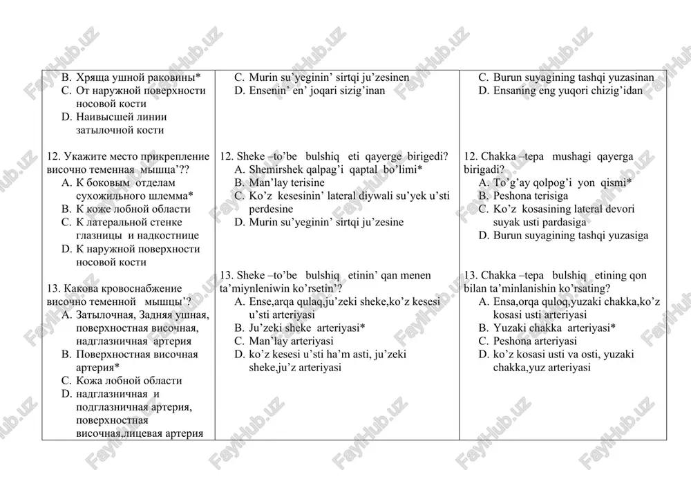 . gde zakanchivaetsya krilnaya chast nosovoy mishtsi? ? a. v koje krilya nosa* b. v xryashevoy chasti nosovoy peregorodki c. v lateralnoy stenke glaznitsi d. v koje brovi 39. kakova funktsiya poperechnaya chast nosovoy mishtsi a.sujivaet nozdri* v. rasshiryaet nosovoe otverste s.tyanet nosovoe otverste knizu d.obrazuet vertikalnie skladki nad kornem nosa 40.kakova krovonabjenie nosovoy mishtsi ? a. verxnyaya i nijnyaya gubnaya arteriya, podborodochnaya arteriya b. nijnyaya gubnaya arteriya, podborodochnaya arteriya c. verxnyaya gubnaya arteriya d. verxnyaya gubnaya uglovaya arteriya* 41.kakova latinskoe nazvanie mishtsa opuskayushiy peregorodku nosa? a. m.nasalis b. m.depressor septi nasi* c. m.orbicularis oculi d. m.corrugator supercilii 42. otkuda nachinaetsya mishtsa opuskayushiy peregorodku nosa? a. s verxnechelyustnoy kosti b. s klikom verxnechelyustnoy kosti c. s medialnoy chasti nadbrovnoy dugi d. medialnim reztsom verxnechelyustnoy kosti * 43. ukajite mesto prikreplenie mishtsa opuskayushiy peregorodku nosa ? a. k otverstyu krilya nosa b. k xryashevoy chasti nosovoy peregorodki* c. k lateralnoy stenke …