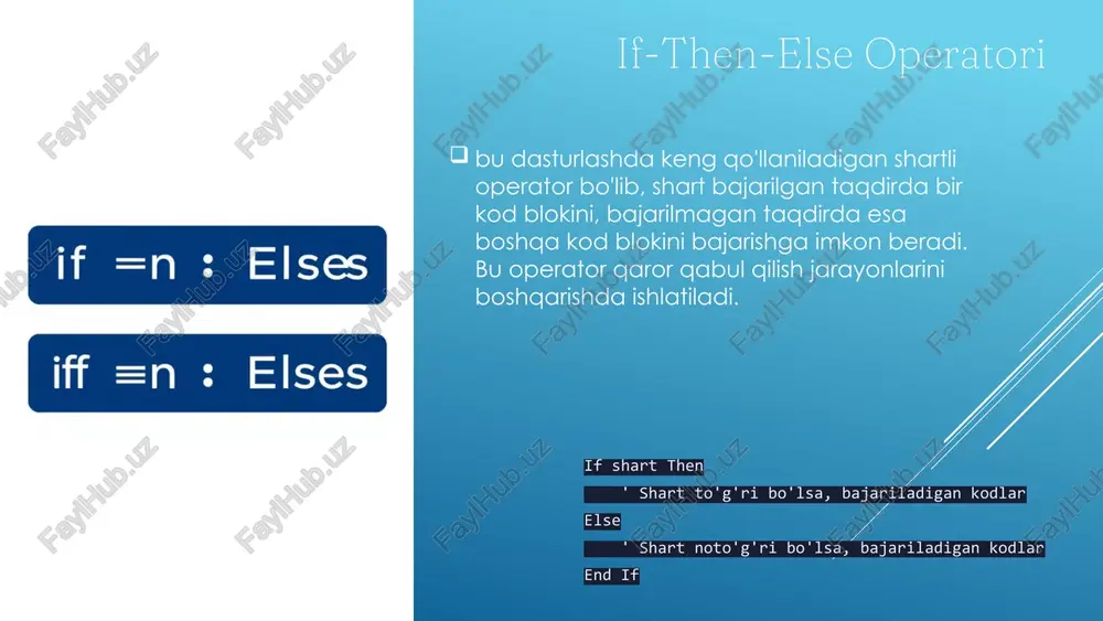 visual basic for applications da tanlash operatorlari - Page 5