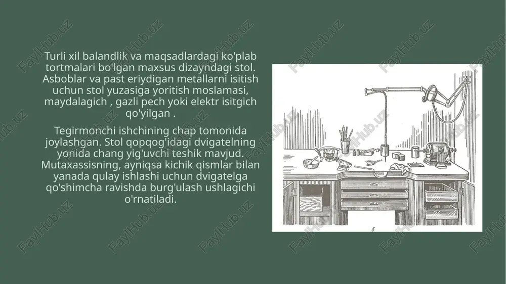 lasangiz, ishonchliroq tizimni tanlash yaxshiroq ekanligi darhol ayon bo'ladi. misol uchun, elektromexanik nosozlikdan ko'ra, gidravlik haydovchi ishlamay qolganda yog'ning oqishi ehtimoli ancha yuqori. shuningdek, stulni tanlashda uning xususiyatlarini, masalan, qoplama materialining mustahkamligi, qo'l dayamalari soni va sozlash usullarini baholashni tavsiya qilamiz. 1.2 tish shifokori bo'limi bu stomatologiya bo'limining asosiy qismi hisoblanadi, ammo stomatolog bo'linmalari juda ko'p turli xil turlarda keladi. ikki turdagi asboblarni oziqlantirish bilan eng keng tarqalgan modellar. yuqoridan oziqlantiruvchi mashinalar qulay asboblarni qaytarish tizimi bilan ajralib turadi . ammo shu sababli, harakat yengi uzunligi bilan cheklangan, bu esa asbob stolidagi mutaxassisning harakat erkinligiga o'z tuzatishlarini kiritadi . asboblarning kam ta'minlangan stomatologiya bo'limlari shifokorni kamroq bog'laydi, lekin shu bilan birga, shifokor uchi doimo rozetkada qolishiga ishonch hosil qilishi kerak. shuningdek, hujayralarda sezilmaydigan axloqsizlik to'planishi mumkin. shubhasiz, stomatologik asbob-uskunalar bilan birga keladigan qo'shimcha vositalar narxni ko'proq oshiradi. qo'shimcha yenglar ish uchun sarflangan vaqtni qisqartirishini tushunish muhim bo'lsa-da, shu bilan smenada …