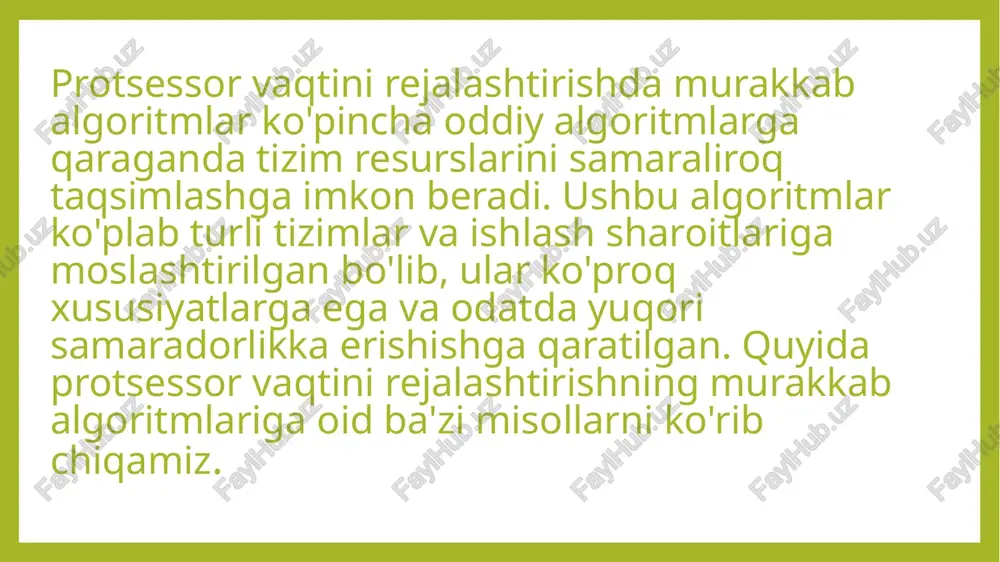 protsessor vaqtini rejalashtirish algoritmlari - Page 5