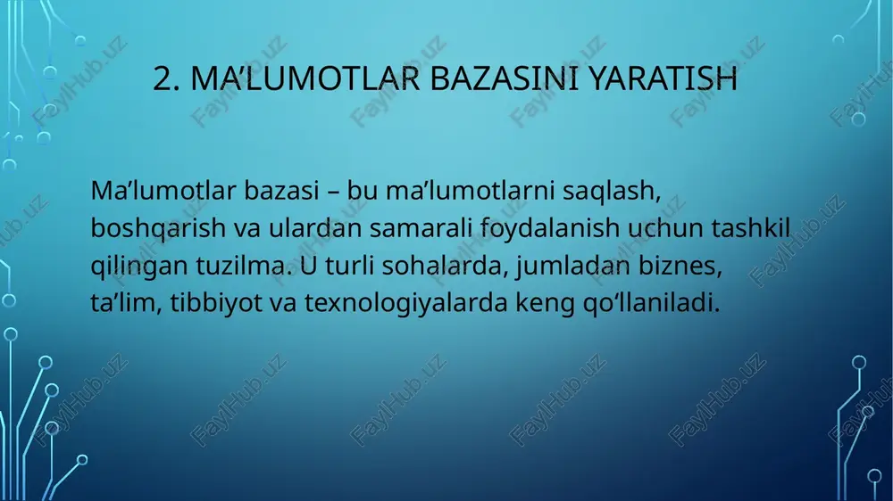 sql yordamida ma’lumotlar bazasini yaratish - Page 5