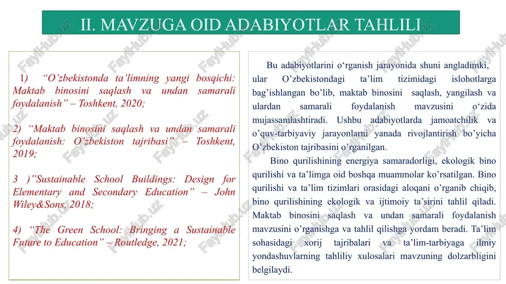 b binosi va sinf xonalarni tamirlash uchun mablag’ yo’qligi maktab binosi va sinf xonalarni tamirlashga homiy tashkilotlar va faol ota-onalarni jalb qilish maktab direktori: xo’jalik ishlari bo’yicha direktor o’rinbosari, kuzatuv kengashi va ota-onalar qo’mitasi har o’quv yilining yozgi ta’til davrida maktabda va maktabdan tashqari ta’limni sifat jihatdan yangi darajaga ko’tarish 2 maktabdagi moddiy texnik baza, kompyuter xonalari va sinf xonadagi jihozlardan foydalanishda nazoratni kuchaytirish jamoaning fikrini shunga yo’naltirish va maktab mulkiga barcha teng javobgar ekanligiga erishish maktab direktori,sinf rahbarlari yil davomida maktab binosini saqlashda yuqori natijaga erishiladi 3 maktabdagi eskirgan jihozlarni yangisiga alamashtirish choralarini ko’rish respublika miqyosidagi ko’rik tanlovlarga qatnashish,open byudjetga qatnashish,sobiq maktab bitiruvchilarini maktabga jalb etish maktab ma’muriyati,kuzatuv kengashi ,ota-onalar qo’mitasi. ryil davomida zamonaviy maktab ko’rinishini yaratish va barchada maktab mulkiga ma’suliyatni o’yg’otish 4 o’quvchilarning qo’l yuvish vositalari ,xojatxonalardan foydalanish ma’daniyatini shakllantirish sinf soati va tarbiya darslarida o’quvchilarda ma’daniyat,tartib-intizom va odob ahloq qoidalarini o’rgatish maktab direktori,sinf rahbarlari yil davomida …