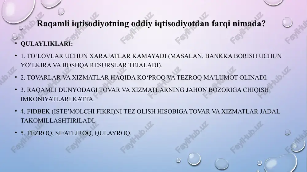 nishi va qoidalar istalgan vaqtda o'zgartirilishi mumkin. blockchain turlari pul o'tkazmasi kriptovalyutani o'tkazish ilovalari, ayniqsa, xalqaro tranzaktsiyalar haqida gap ketganda, pul o'tkazishni osonlashtiradi, tezroq va arzonlashtiradi. aqlli shartnomalar bu bizning oddiy shartnomalarimizga o'xshaydi, lekin vositachi kerak emas. bu korxonalar uchun vaqt va pulni tejaydi. narsalar interneti (iot) narsalar interneti aqlli maishiy texnikaning yangi davrini ochadi. sovutgichni, robot changyutgichni yoki hatto qahva qaynatgichni istalgan masofadan boshqaring. aytgancha, machine learning texnologiyasi aynan shu holatda juda foydali. blokcheyn va mashinani o'rganish algoritmlari bilan yoqilgan aqlli uy osongina nazorat qilinadi va shaxsiy imtiyozlarga ko'ra sozlanishi mumkin. blokcheyn misollari va foydalanish holatlari shaxsiy identifikatsiya xavfsizligi shaxsiy ma'lumotlaringizni markazlashtirilmagan blokcheyn daftarida saqlash orqali o'zingizni shaxsni firibgarlikdan himoya qiling. sog'liqni saqlash blokcheyn yechimlari tibbiyot xodimlari o‘rtasida bemorlarning shaxsiy ma’lumotlarini yig‘ish va almashish texnologiyasini joriy etish orqali sog‘liqni saqlash xarajatlarini kamaytirishi mumkin. logistika yuk tashish kompaniyalari blokcheyn texnologiyasidan foydalangan holda butun dunyo bo'ylab ta'minot zanjirini kuzatib borish uchun …