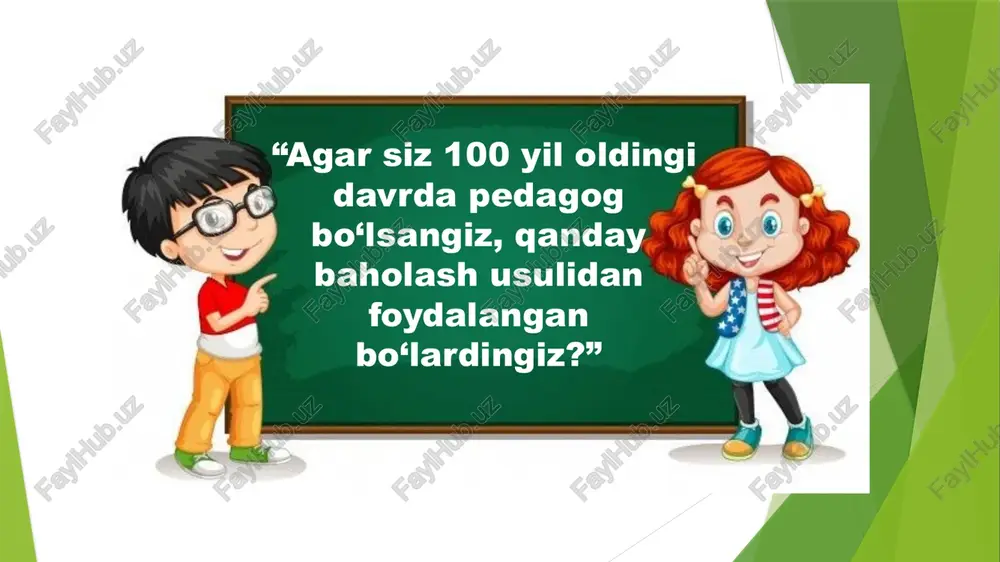 rani ayiradigan qilib yaratgan. lekin bu insondagi qobiliyatni kamolga yetkazmoq tarbiya vositasida bo‘ladi. agar bola yaxshi tarbiya topib, buzuq xulqdan saqlanib, go‘zal xulqlarga odatlanib katta bo‘lsa, baxtiyor bir inson bo‘lib chiqadi. agar tarbiyasiz, axloqi buzilib o‘ssa, nasihatni qulog‘iga olmaydigan, har xil buzuq ishlarni qiladigan nodon, johil bir rasvoyi odam bo‘lib chiqadi. sharqda pedagogik diagnostika elementlari quyidagi tarbiya metodlari zamirida qo‘llanilgan: tushuntirish: maslahat berish, uzr so‘rash, yaxshiliklar haqida so‘zlash, o‘rnak bo‘lish. nasihat berish: o‘git, undash, ko‘ndirish, iltimos qilish, oq yo‘l tilash, yaxshiliklar haqida so‘zlash, rahmat aytish, duo qilish. namuna bo‘lish: maslahat so‘rash, o‘rnak bo‘lish. jazo:ta’kidlash, ta’na-gina, tanbeh berish, uyaltirish va boshqalar. rag‘bat: maqtash, olqishlash, tasanno aytish. maxsus didaktik o‘yinlar yordamida bolaning tafakkuri, xotirasi, nutqi aniqlanadi. o‘yin diagnostikasi: har bir bolaning kuchli va qiyin tomonlari individual kartalarda qayd etiladi. shaxsiy yondashuv: masalan, tarbiyachi planshet orqali bolaning ranglarni farqlash darajasini qayd qiladi. elektron test va kuzatuv: interaktiv doskalar, elektron o‘yinlar orqali bolalarning qiziqishi …