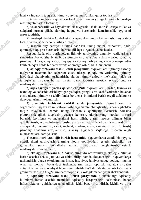 ijtimoiy qadrga ega bo‘lgan fazilatlarni hosil qilish va takomillashtirishga hamda salbiy xislatlarni bartaraf etishga qaratilgan ichki faoliyat sifatida ta’riflanadi. o‘z-o‘zini qayta tarbiyalash shaxsning o‘zidagi salbiy odatlar, xarakteridagi zararli sifatlarni yo‘qotish, ularni bartaraf etishga qaratilgan ichki faoliyati jarayonidir. bola xulqidagi “og‘ish”lar oiladagi nosog‘lom muhit, ota-onaning tarbiyada yo‘l qo‘ygan xatolari, o‘qituvchi faoliyatidagi kamchiliklar asosida vujudga keladi. qayta tarbiyalash jarayonida salbiy xulqni hosil qilgan sabab, sharoit o‘zgartiriladi, qayta tarbiyalashda maktab va shaxsning shaxsiy ta’sirini oila, shu jumladan, ota-ona ham ma’qullashi lozim. demak, qayta tarbiyalash o‘quvchining o‘zigagina emas, balki uning ota-onasiga ham qaratilishi lozim. odam ijtimoiy rivojlanishini harakatga keltiruvchi kuch deb, kishi ehtiyojlari ta’sirida yuz beradigan ob’ektiv omillarni, odamlarning oddiy, biologik va jismoniy (moddiy) ehtiyojlaridan boshlab, oliy (ma’naviy va ruhiy) ehtiyojlariga qadar bo‘lgan ehtiyojlar majmui hamda ularni qondirish imkoniyatlari orasidagi munosabatlarga aytiladi. ehtiyojlar u yoki bu faoliyatning sabablarini vujudga keltiradi. o‘zining ehtiyojlarini qondirish uchun kishi vosita va manbalar qidiradi. ehtiyojni qondirish imkoniyatlari mavjud bo‘lganda, …