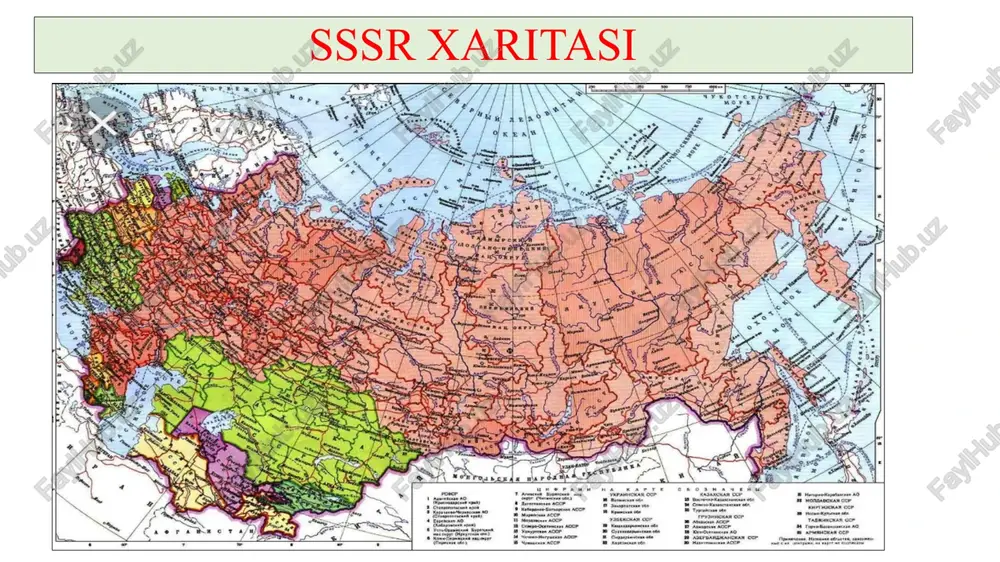 86-yillarda respublika ommaviy axborot vositalari ham bu bayramni o‘z sahifalarida yoritmadi. garchi “navro‘z” bayrami sovet hukumati tomonidan eʼtiborga loyiq deya hech qachon rag‘batlantirilmagan bo‘lsa-da, lekin sovet hokimiyatining barcha davrlarida bu bayram xalq orasida yashab, anʼanaviy tarzda ham nishonlanib kelingan. 17 o`zbekiston mustaqillik yo`lida tarix, adabiyot, falsafa kabi ijtimoiy fanlar sovetcha mafkuraga bo’ysundirildi (krss tarixi, r.nabiyev, davlatchilik masalasi, pugachov - temur). ko’p yillar davomida “farhod va shirin”, “layli va majnun”, “tohir va zuhra”, “alpomish” kabi afsonaviy mazmundagi asarlar zararli deb topilib, saxnalardan olib tashlandi. “bir stakan qulupnay” voqeasi 1989-yil may-iyun oylarida farg`onada fojeali voqealar sodir bo`ldi. 1989-yil 20-may kuni quvasoyda tub yerli aholi bilan mesxeti turklar o`rtasida to`qnashuv yuz berdi. 4-iyundan farg`onada komendantlik soati tashkil qilindi. to`nashuvlarda 103 kishi halok bo`ldi. 1011 kishi yaralandi. 757 ta uy, 27 idora va 275 ta avtotransport yaroqsiz holatga keltirildi. 110 ta militsiya xodimi yaralandi, 1 ta xodim o`ldi. islom karimov islom karimov (30.01.1938-02.09.2016)- 1989-yil …