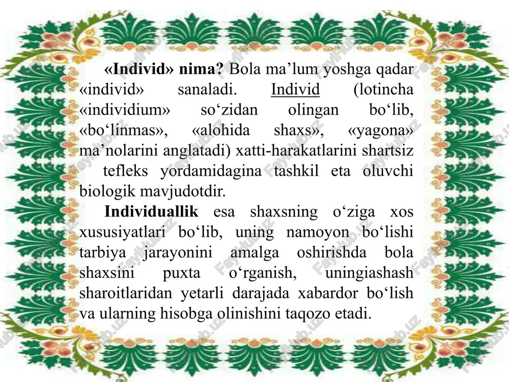 insonning rivojlanishi va tarbiyasi - Page 5