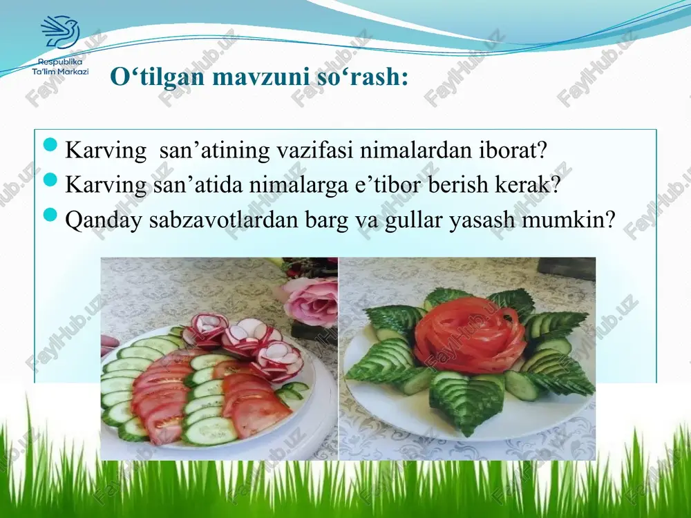 slar istalgan turdagi korxona tashkilotlarda kompyuter muhandisligi texnigi (tarmoq administratori ) sifatida faoliyat olib borishlari mumkin. notebookdan foydalanish qoidasi darsni mustahkamlash kasb tanlash varaqasi f.i.sh tugʻilgan yilingiz sinfingiz, manzilingiz ota – onagiz toʻgʻrisida ma’lumot oilangizdagi bolalar soni vazifalarni bajarish uchun sharoit yaratilganligi salomatligingiz holati, kasb tanlash xususida shifokor bilan maslahatlashganligingiz. fanlarga qiziqishingiz qobiliyatingiz , oilaviy ishlarni bajarishda mustaqil fikrlashingiz uy topshiriqlarini qanday bajarishingiz kelgusida kim boʻlmoqchisiz ota-onangiz fikri siznikiga mosmi qoʻshimcha fikrlaringiz quvnoq doirachalar doiralarda oʻzingiz tasavvur qilgan narsalarni rasmini chizing . mavzu yuzasidan savollar professiogramma nima? kasb tanlashda professiogrammaning qanday ahamiyati bor? har bir inson oʻzining qanday jihatlariga qarab kasb tanlashi kerak? qanday kasblar turlarini bilasiz? qaysi kablar sizga yoqadi? uyga vazifa kitobimizdagi 140-141- betdagi mavzuni oʻqib kelish . oʻzingizni qaysi tipga kirishingizni maktab psixologi bilan hamkorlikda aniqlab kelasiz . e’tiboringiz uchun rahmat image2.jpeg image3.png image4.jpeg image5.jpeg image6.jpeg image7.png image8.png image9.jpeg image10.png image11.png image12.png image13.jpeg image14.jpeg image15.jpeg image16.png image17.jpeg …