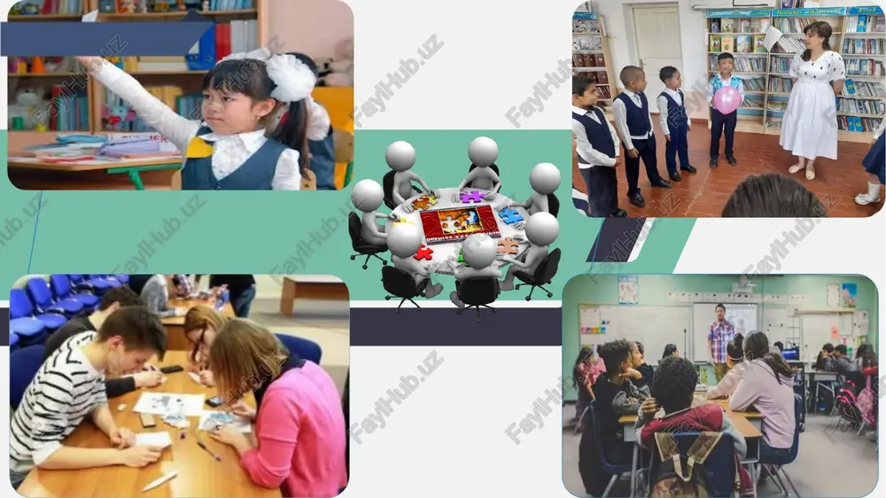 lishi mumkin. finlar mukammallikka da`vogarlik qilishmaydi va erishilgan yutuqlar bilan cheklanib qolishmaydi, hatto eng yaxshi tizimda ham kamchiliklar bo`lishi mumkin. ular mamlakatdagi maktab tizimi jamiyatdagi o‘zgarishlarga qanchalik to`g`ri kelishini doimiy ravishda tadqiq qilishadi. shunisi quvonarliki, finlarning farzandlari tunda asabiy zo`riqishdan uyg`onmaydi, tezroq katta bo`lishni orzu qilmaydi, ularda maktabga nisbatan nafrat yo`q, o`quvchilar navbatdagi imtihonlarga tayyorlanib, o`zlari va butun oila a`zolarini qiynamaydi. xotirjam, sermulohaza va baxtli fin bolalari kitoblar mutolaa qilishadi, tarjimasiz (original tilda) filmlar ko`rishadi, kompyuter o`yinlari o`ynashadi, rolik va velosipedlarda uchishadi, musiqa va teatr pesalari yaratishadi, qo`shiq kuylashadi. ular hayotdan quvonib yashashadi va buning orasida ta’lim olishga ham ulgurishadi. t/r amaldagi holat (o‘zbekistonda) amaldagi holat (xorijda) taklif 1 sinfda bola soni ko`p. sinfda bola soni kamligi. sinfdagi bola soni kam bo`lsa yuqori natija olsa bo`ladi. 2 moddiy texnika ba’za etarli emas. moddiy texnika ba’za etarli. sust o`zlashtiruvch o`quvchilar uchun soddalashtirilgan mashg`ulot daftarlarini tashkillashtirish. 3 ota-onalar sust o`zlashtiruvch farzandiga vaqt …