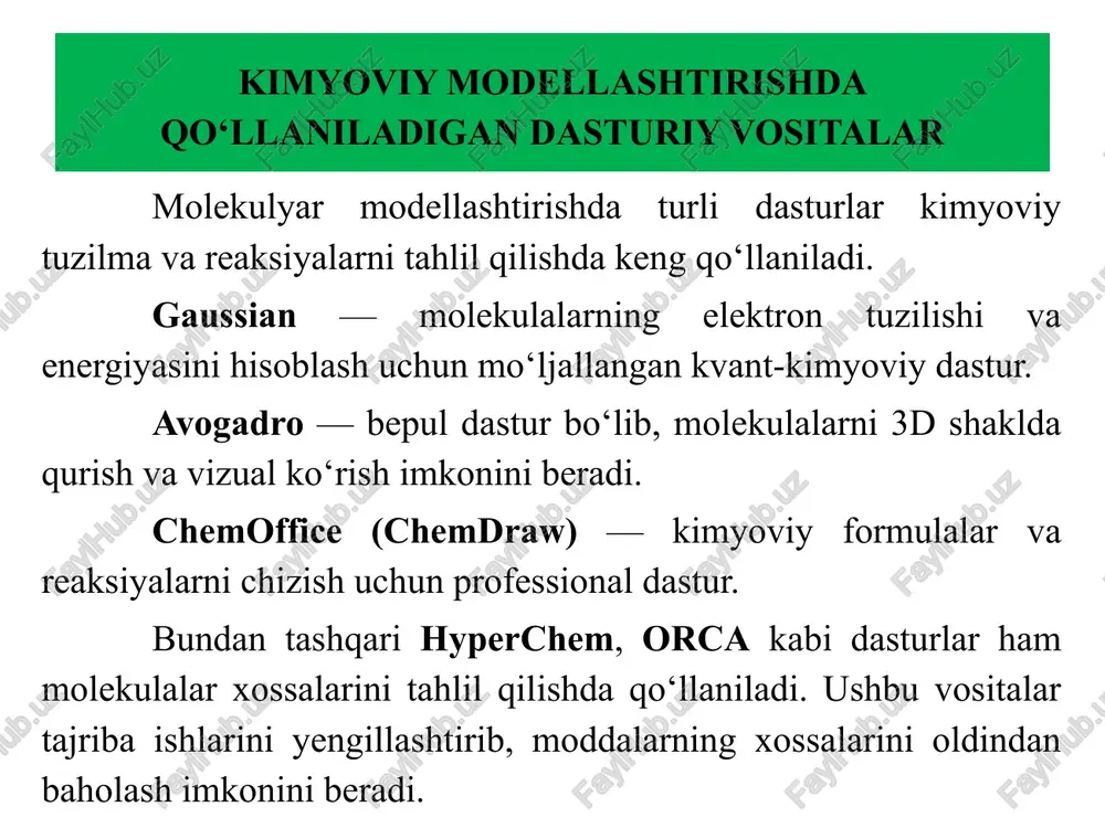 kimyo viy modellashtirish fanining nazariy asoslari - Page 5