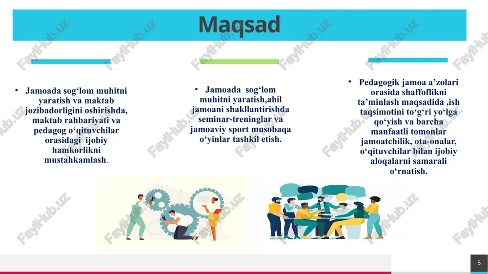 ta'lim kursi "jamoadasog‘lom muhitni yaratish va maktabning jozibadorligini oshirish" - Page 5