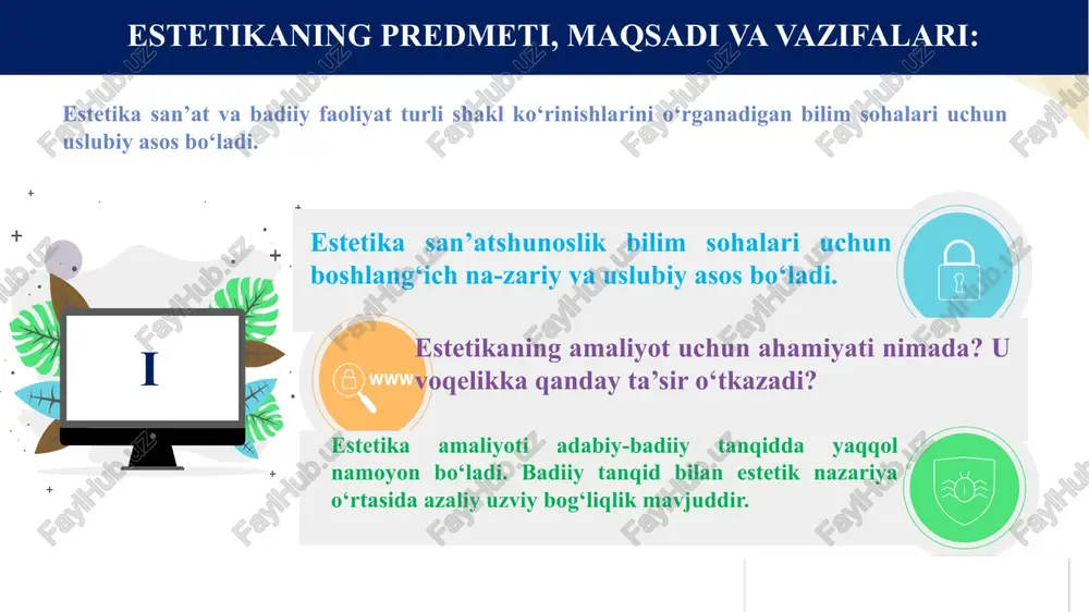 oiy adolatsizliklar, mu-nosabatlardagi xilma-xillik, san’atda fojiali ohanglar tug‘ili-shiga sabab bo‘ladi. latifa – kulgili yoki eng sodda komik voqea. parodiya – hajviy o‘xshatma. satira (mashara) – hayotning salbiy hodisalari ustidan achchiq kulish. yumor (hazil-hajv), sarkazm, lof, askiya, karikatura va bosh… go'zallik hamma joyda yoqimli mehmon suqrot. jaloliddin rumiy: insonlardagi go‘zallik bu – yuzdir, yuzdagi go‘zallik esa – ko‘zdir. ammo, insonni inson qilgan bu uning tilidan chiqadigan – so‘zdir. hazil tuyg‘usi shaxsning tabiiy va erkin, bevosita idrok etishi natijasida xilma-xil kulgili, beo‘xshovliklarni ko‘rib, anglab, ularga kulgi bilan javob berish qobiliyatining ifodasidir. 01 02 03 04 san’atda kulgilik turlari: kulgililik tushunchasi komik tushunchadan kengroqdir. komik voqea ijtimoiy va estetik ahamiyatga ega bo‘lgan hodisadir. komediyada komik matn bo‘ladi. gogol «komediya uchun qiyshiq burun emas, qiyshiq jon kerak» deydi. “agar mendan sizni nima qiynaydi?” deb so‘rasangiz, farzandlarimizning ta’lim va tarbiyasi deb javob beraman. sh.m.mirziyoev hayo - insonning abadiy go‘zalligi va latofatidir. hayosiz yuz jonsiz jasadga …