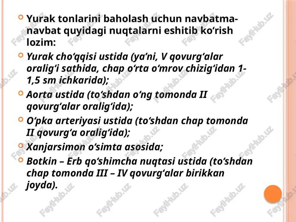 nadi: funktsional shovqinlar-asosida anatomik tuzilmalarning qo’pol buzilishi emas, balki qopqoqchalar faoliyatidagi funktsional o’zgarishlar, qon harakatining o’zgarmagan yurak teshikchalari orqali o’tishining tezlashishi yoki qon yopishqoqligining pasayishi yotadi. organik shovqinlar-yurak qopqoqchalari va boshqa anatomik tuzilmalarining chuqur organik zararlanishi oqibatida yuzaga keladi (qorinchalar va bo'lmachalararo to’siq nuqsonlari paydo bo‘lish vaqtiga ko‘ra shovqinlarning quyidagi turlari farqlanadi: sistolik shovqin diastolik shovqin sistolik shovqin sistolik shovqin qon sistola vaqtida yurakning bir qismidan ikkinchisiga yoki katta tomirlarga o‘tish vaqtida o‘z yo‘lida torayishlarga uchrashida yuzaga keladi. xususan, aorta ravog‘i va o‘pka arteriyasi o‘zani stenozida kuzatiladi. bu nuqsonlarda qorinchalardan qonni haydash vaqtida uning oqimi yo‘lida to‘siq paydo bo‘lib tomir torayishi oqibatida (haydalish sistolik shovqini) yuzaga keladi. shuningdek, sistolik shovqin mitral va uch tabaqali qopqoqchalar yetishmovchiligida ham eshitiladi. diastolik shovqin diastolik shovqin diastola vaqtida qon oqimi yo‘lida torayish mavjudligi natijasida paydo bo‘ladi. qon bo‘lmachalardan qorinchalarga diastola vaqtida toraygan teshik orqali o‘tishi chap va o‘ng bo‘lmacha - qorinchalararo teshiklar torayishi bilan …