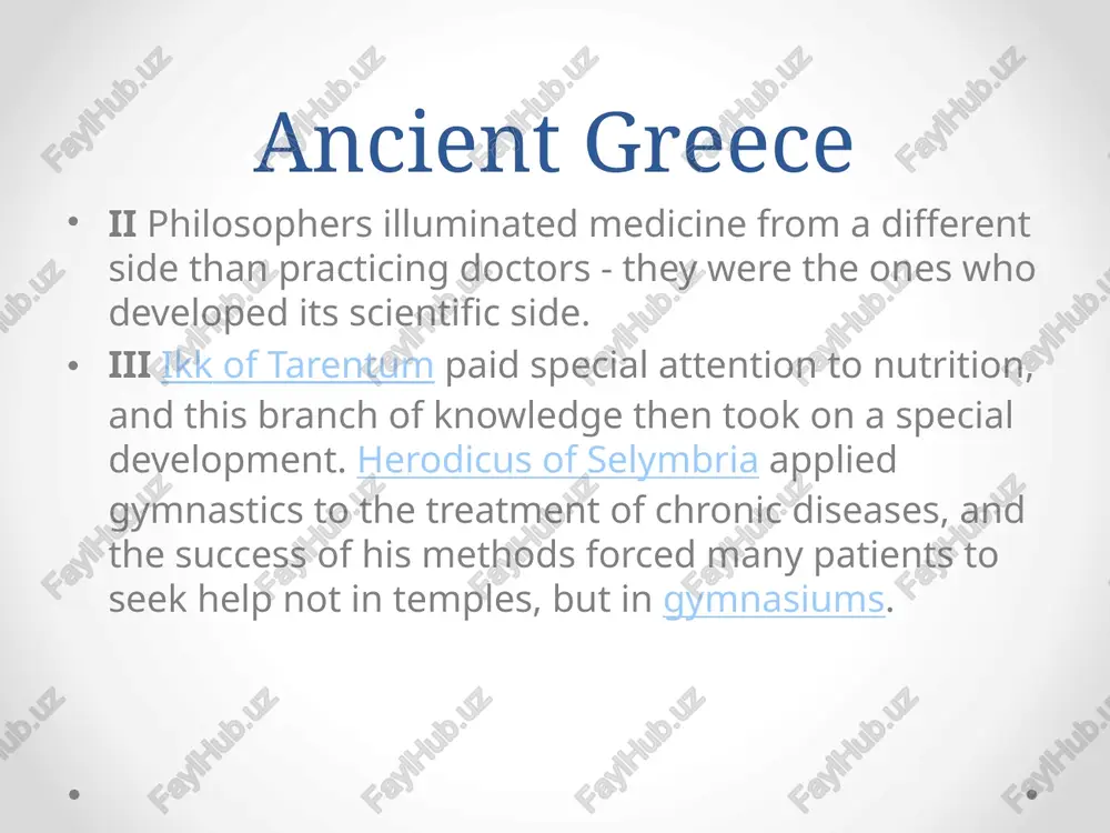 , the habit of throwing garbage on the street was eliminated only in 1950. medicine in europe in the middle ages "in the 14th and 15th centuries, the most powerful specialists recommended using hanging a patient by the legs as one of the methods of combating disease, so that the poison in the human body would leave it through the ears, nose, mouth and eyes. (a. l. yastrebitskaya); when bathing was considered a sin by monks and was reduced in monasteries, cases of smallpox, plague, tuberculosis, dysentery, syphilis, leprosy and other diseases increased; the fight against miserable leprosy ... in 1250, there were 19,000 lepers in europe; monarchs believed that "infectious diseases increase, which means sins increase." or the jews poisoned the wells ... hungarian gynecologist ignats semmelweis was pressured in 1848 for insisting on disinfecting hands during childbirth by immersing them in a solution of chlorinated lime. medicine in …