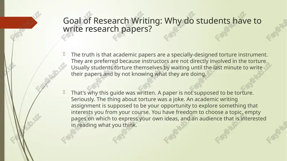 explained, and then cited. research and apa style guide 2010 covers this topic in depth. 8. correct apa style. all academic papers should follow the guidelines of the american psychological association as found in research and apa style guide 2010, regarding 4 in-text citations, the reference list, and format. 9. writing style. because this is your work, you should use your own words whenever possible. do not try to write like a boring, overly formal scholarly article. use academic vocabulary . your writing should be clear, concise, and easy to read. it is also very important that there are no grammar, spelling, punctuation, or vocabulary mistakes in academic writing. avoid using active voice - try to use passive voice rather than personalizing some actions 10. always follow the directions of your instructor. and finally, the rule above will override all the principles every instructor has a reason for giving you …