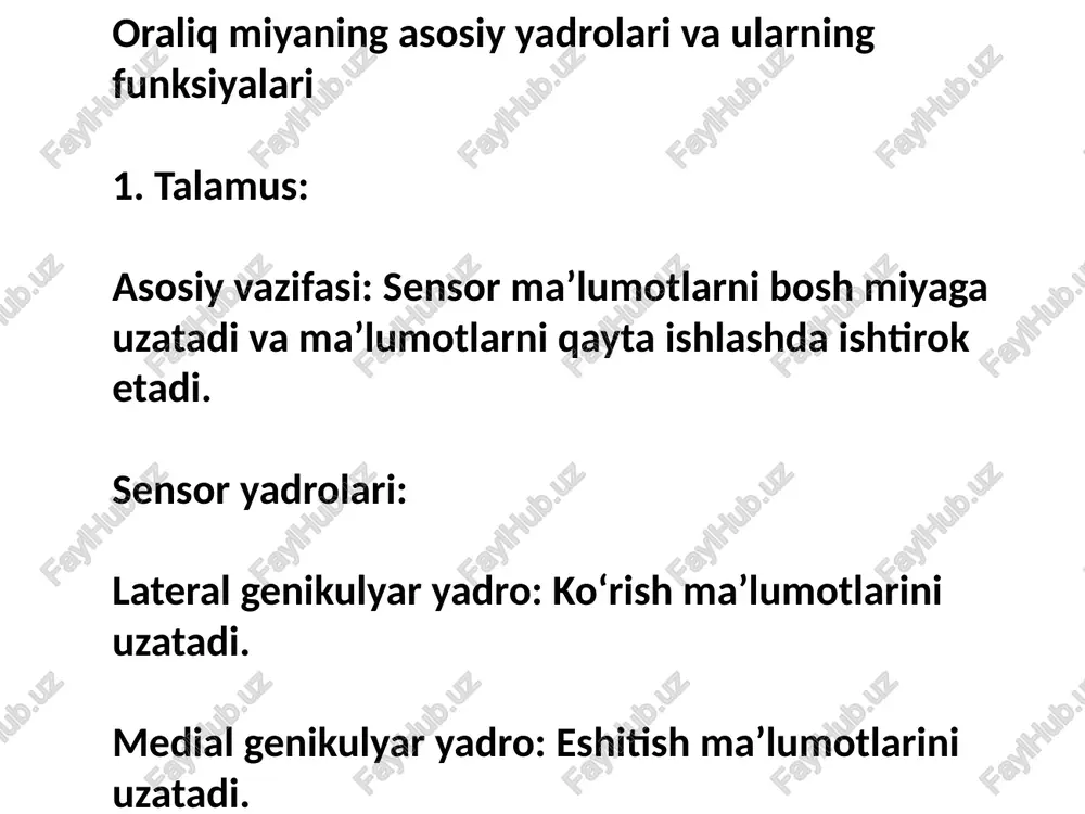 oraliq miyaning yadro funksiyasi - Page 5