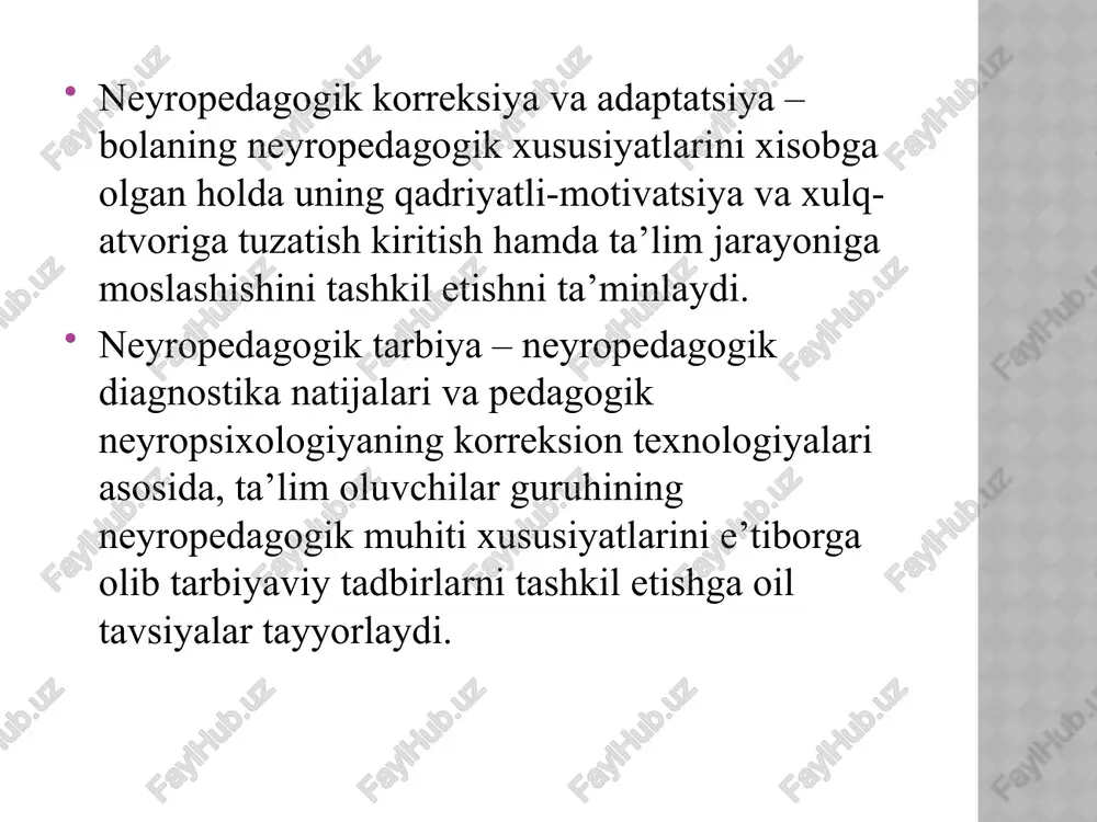 o‘qitish jarayonida bolaga o‘qituvchi berayotgan ma’lumotdan tashqari, ichki (avvalgi tajriba, emotsional holat, motivatsiya darajasi, bolaning individual xususiyatlari va xokazo) va tashqi (guruhdagi umumiy atmosfera, xonadagi va tashqaridan eshitilishi mumkin bo‘lgan tovushlar, xonaning yoritilganligi va xokazo) omillar ta’sir ko‘rsatadi. miya xotiraning kamida ikki – vizual-makon va yodlab olish tizimlarini faollashtiradi. xotiraning vizual-makon tizimi bola miyasi faoliyati uchun birmuncha tabiiy bo‘lib, berilayotgan ma’lumotni chuqur anglashga, shaxsda bilish faolligini namoyon bo‘lishiga, ijodiy izlanishni shakllanishiga yordam beradi. yodlab olish tizimi esa nisbatan “sun’iy” bo‘lib, boladan ko‘p mehnat talab qiladi. yodlab olingan ma’lumotlarni xaqiqiy bilimga aylanish ehtimoli juda kam. chunki bu ma’lumotlar inson xotirasida tizimsiz va xaotik tarzda joylashgan bo‘ladi. miyaning rivojlanishi erkin ijodiy faoliyatda tezlashadi va tashqi taz’iq, majbur qilish hollarida sekinlashadi. ayrim hollarda o‘qituvchining intizomga nisbatan xaddan tashqari talabchanligi o‘quvchilardagi ijodiy faollikni rivojlanishiga to‘sqinlik qiladi. inson miyasi betakrordir. xar bir kishining miyasi xajmi, ma’lumotlarni ishlashi, xotira va tafakkur jarayonlarining borishi nuqtai nazaridan o‘z …