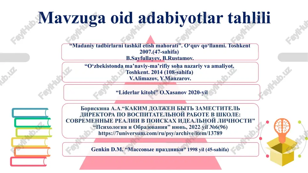 "maktabda ma’naviy-ma’rifiy ishlar bo‘yicha direktor o‘rinbosarining faoliyati samaradorligini oshirish" - Page 5
