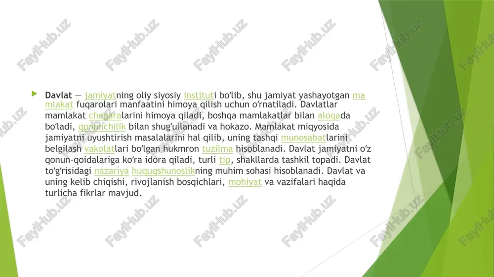 niylar davlati somoniylar davlati ix asrning 20-yillarida movarounnahrda asad ibn somon va uning oʻgʻillari xalifatga sodiqliklari bilan namoyon boʻlgan. koʻtargan rafi ibn lays qoʻzgʻalonini bostirishga erishdilar. ularning bobosi somon fargʻonaning dehqon oilasidan chiqqan (uning bal yoki termez viloyatlaridanligi haqida farazlar ham mavjud). xalif al-ma’munga sadoqatli xizmatlari evaziga xuroson noibi xasan ibn abbad (819-821 yy.) asad ibn somon oʻgʻillarini muhim viloyatlar va shaharlarning hokimi etib tayinlaydi. nuhga - samarqand, ahmadga - fargʻona, yahyoga - shosh va ustrushon, ilyosga - xirot tuhfa etiladi. nuh oila sardori boʻlgan, uning oʻlimidan soʻng bu vakolat - ahmad ibn asadga oʻtgan. ahmad davrida somoniylar xalifat va toxiriylardan muxtoriyat olishga erishadilar. oʻsha davrda buyuk qomusshunos olimlar al-xorazmiy, al-fargʻoniy, abu nasr farobiy, ibn sino, abu rayhon beruniy, sharshohiy va boshqalar yashab ijod etgan. 945-yildan buyon xurosonda betinim notinchliklar boshlanadi. somoniylar abdul-malik ibn nux (954-961) va uning ukasi mansur (961-976), oʻgʻli mansur - nux ii (976-977), nux ii oʻgʻli …