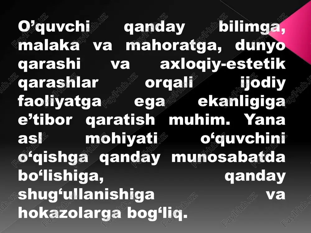 iy dasturlardan biri bo’lgan hot potatoes dasturidir. hot potatoes dasturdan foydalanib mashqlarni yaratish uchun windows da quyidagi talablar bo’lishi kerak: windows 98, me, nt4, 2000 x.r «hot potatoes» ni hotpot.uvic.ca dan yuklab olish mumkin. dastur 2 qismdan iborat: «itest server» va «itest client». «itest server» testlarni yaratish uchun va test jarayonlarini kuzatish uchun o’qituvchi kompyuterida ishga tushiriladi va «itest client» o’quvchilar kompyuterida ishga tushiriladi. dastur haqida hotpotatoes yoki inglizchadan ruschaga tarjima qilingan "issiq kartoshka" - bu har qanday fan bo'yicha talabalarni nazorat qilish va o'zlarini nazorat qilish uchun mustaqil ravishda interaktiv vazifalar va testlarni yaratish qobiliyatini ta'minlaydigan qobiq vositasi. uning asosiy afzalliklari - bu akt mutaxassisi bo'lmasdan mustaqil ravishda interaktiv o'quv dasturlarini yaratishga imkon beradigan qiyosiy foydalanish qulayligi; bu yuklab olish uchun bepul kirish; bu yaratilgan turli xil o'quv vazifalari va ularda multimedia fayllaridan foydalanish qobiliyati. o'qituvchidan faqat ma'lumotlarni kiritish (savollar, javoblar... va boshqalar) talab qilinadi. qolganlarini dastur o'zi bajaradi. …