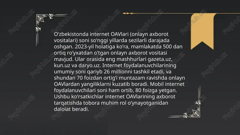 oʻzbekiston respublikasi ommaviy axborot vositalarining faoliyati - Page 5