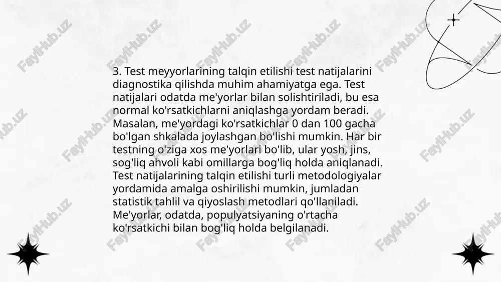 test meyyorlari (norma)larning reprezentativligi - Page 5