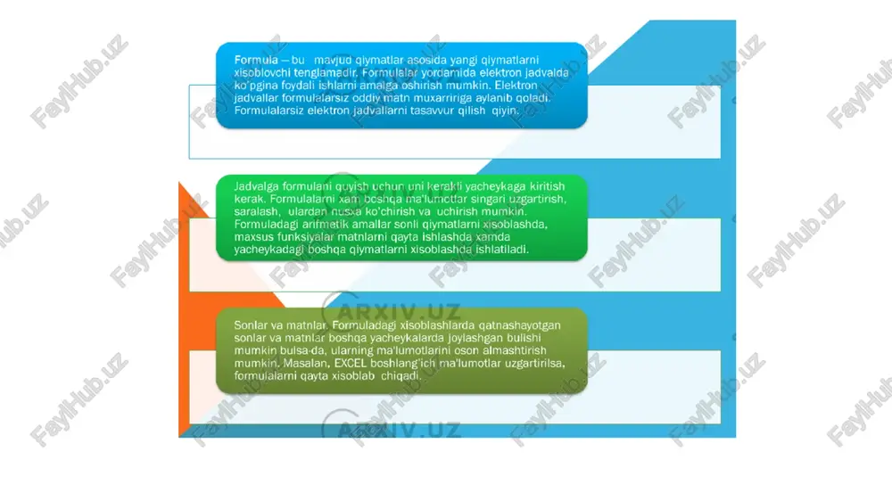 ms excel dasturida funksiyalardan foydalanib murakkab hisobotlar tashkil etish - Page 5