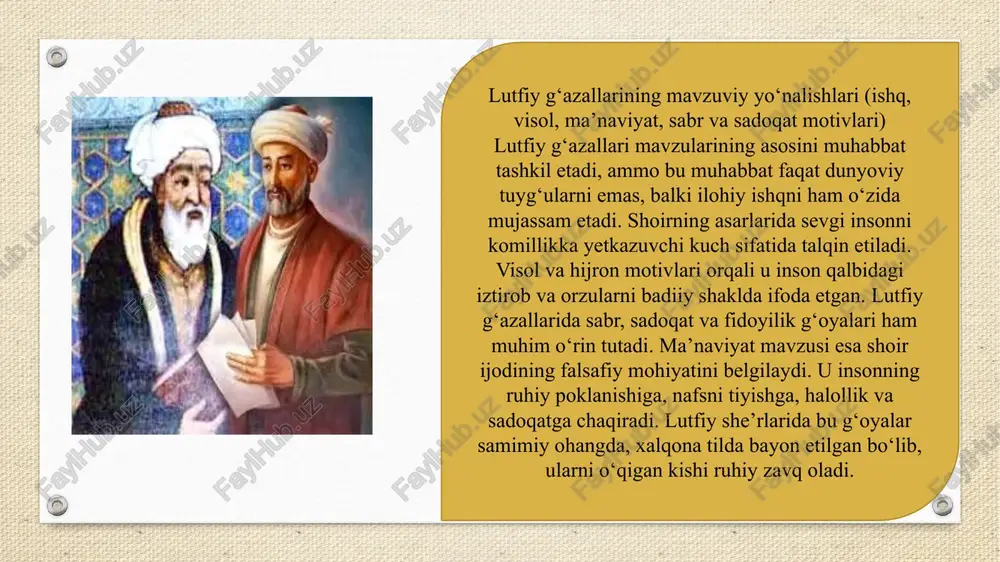 lutfiy g‘azallari poetikasi slayd - Page 5
