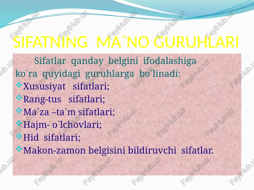 sifat so'z turkumi slayd - Page 5