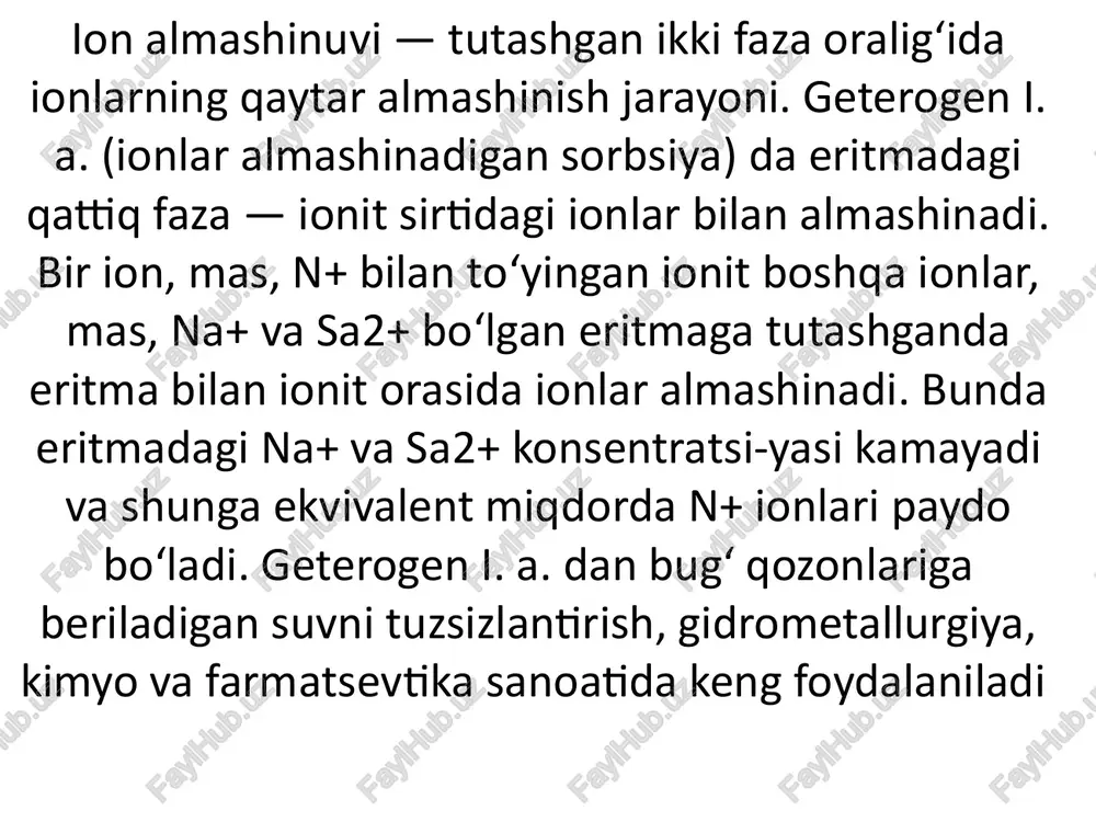 ion almashtialmashtirish jarayoni disodisorbsiya - Page 5