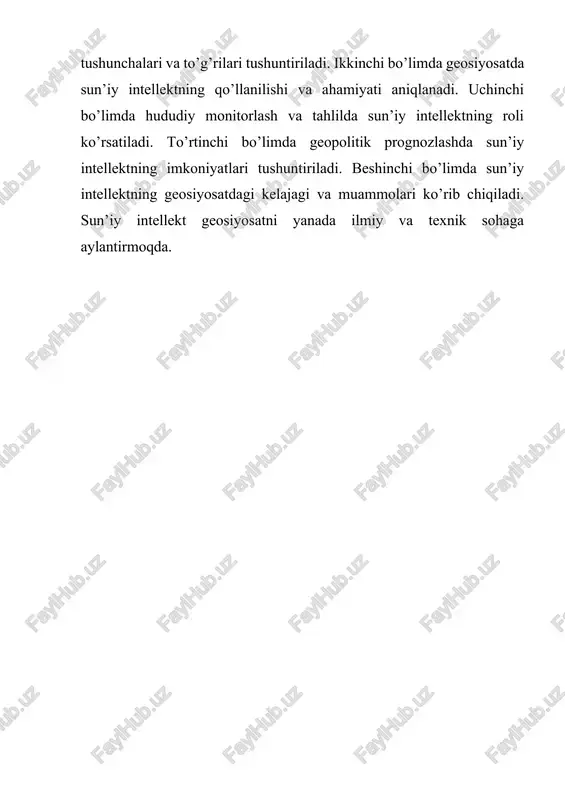 , “davlatlar o’rtasida urush bo’ladi-bo’lmaydi tahmin qilish” – bular turlicha maqsadlar va turlicha algoritmlari talab qiladi. sun’iy intellektning turları bor. tor intellekt (narrow ai) – bu muayyan bir vazifani bajaradigan sun’iy intellekt. masalan, shakmat o’ynadigan deep blue tor intellektdir, go o’ynadigan alphago tor intellektdir, rasm taninnadigan yoki matn tarjima qiladigan sun’iy intellekt tor intellektdir. hozirda faqat tor intellekt mavjud – har bir sun’iy intellekt o’zining muayyan vazifasini bajaradiyu, boshqa narsani qila olmaydi. chatgpt juda ko’p narsani biladi va turlicha savollariga javob beradi, lekin aslida u o’zining o’rganitgan qonuniyatlar asosida ishlaydi, haqiqatni tushunmaydi. keng intellekt (general ai) – bu inson kabi barcha narsani o’ylashkani, sevishkani, qaror qabul qiladigan sun’iy intellekt. u istalgan masalani hal qila oladi, insonning sifatiga o’xshash universal qobiliyatga ega. bu hali yo’q va kelasi dekadada yaratilishi mumkin. ba’zi shartlanganlar 2030-2050-yillarda keng intellekt yaratiladi deb o’ylaydiyu, ba’zilari hech qachon yaratilmaydi deb aytadi. super intellekt (asi) – bu insondan yanada …