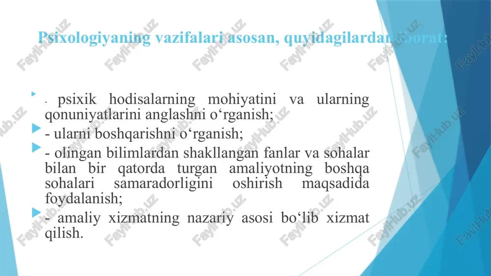 ologiya sohalariga psixologiy-aning fanlar tizimida tutgan o’rni psixologiya yaxlit va mustaqil fan sifatida odamlarda gumanistik mentalitetning shakllanishiga xizmat qilib, inson omiliga aloqadorligi uning shu yo‘nalishdagi muammolarni ma’lum ma’noda o‘rganadigan barcha fanlar bilan bevosita aloqasini taqazo etadi. bular birinchi navbatda ijtimoiy-gumanitar fan sohalari bo‘lib, psixologiyaning ular orasidagi mavqei o‘ziga xos va etakchidir. falsafa va uning oxirgi paytlarda shakllanib, rivojlanib borayotgan ijtimoiy falsafa qismi bilan bo‘lgan aloqa bu ikkala fanning inson va uning hayoti mohiyatini to‘la anglash va uning rivojlanib borish tendensiyalarini belgilashdagi o‘rni va ahamiyatidan kelib chiqadi. tabiat, jamiyat va inson tafakkurining rivojlanishiga oid bo‘lgan umumiy qonuniyatlar va tamoyillarni psixologiya falsafaning bazasidan oladi va shu bilan birga o‘zi ham inson ongi va tafakkuri qonuniyatlari sohasidagi yutuqlari bilan falsafani boy ma’lumotlarga ega bo‘lishiga yordam beradi. sotsiologiya fani ham yangicha ijtimoiy munosabatlar sharoitida o‘z taraqqiyotining muhim bosqichiga o‘tgan ekan, psixologiya ushbu fan erishgan yutuqlardan ham foydalanadi, ham ularning ko‘lami kengayishiga baholi qudrat xizmat …