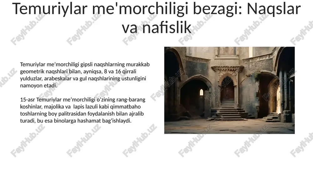 temuriylar me'morchiligining yirik namunalari - Page 5