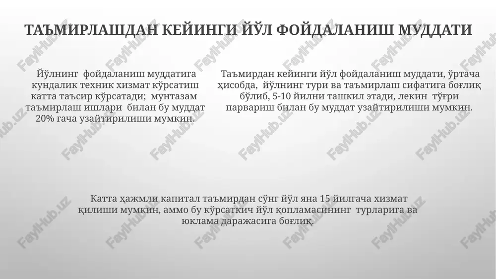 avtomobil yoʻllarini joriy va mukammal taʼmirlash - Page 5