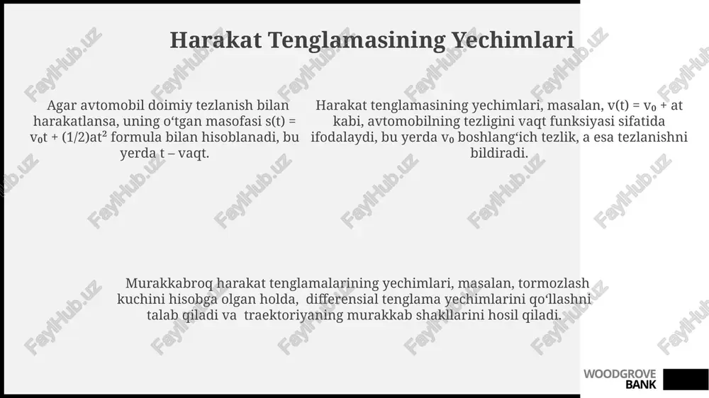 avtomobilning xarakatlanish tenglamasi - Page 5